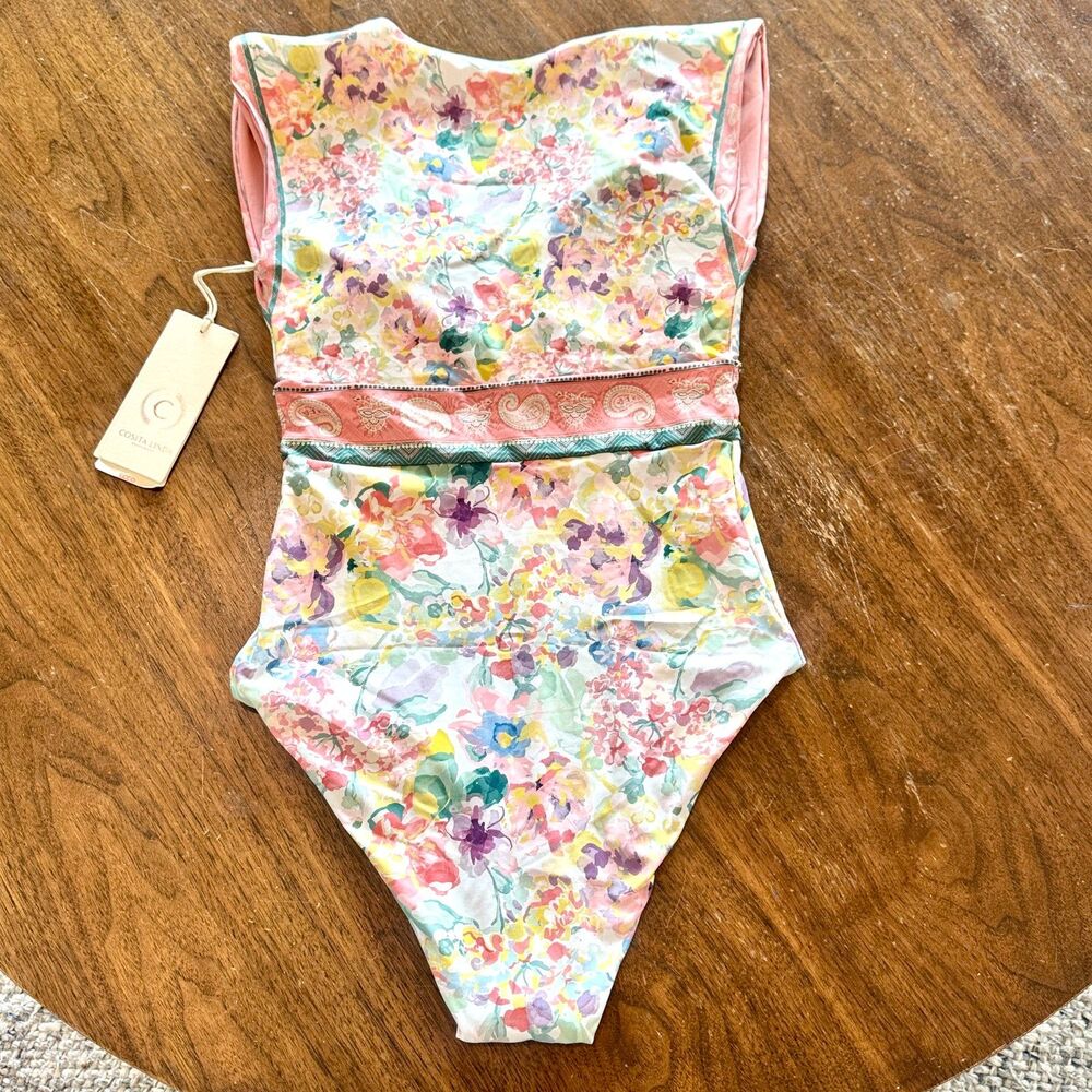 Cosita Linda One Piece Plunging Reversible Swim Suit - Women S - NEW w Tags - Picture 7 of 8